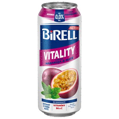 BIRELL Active Maracuja maté 4 x 500 ml plech multipack
