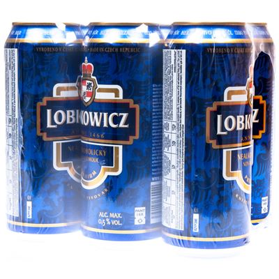 LOBKOWICZ Pivo světlé nealkoholické 24 x 500 ml plech
