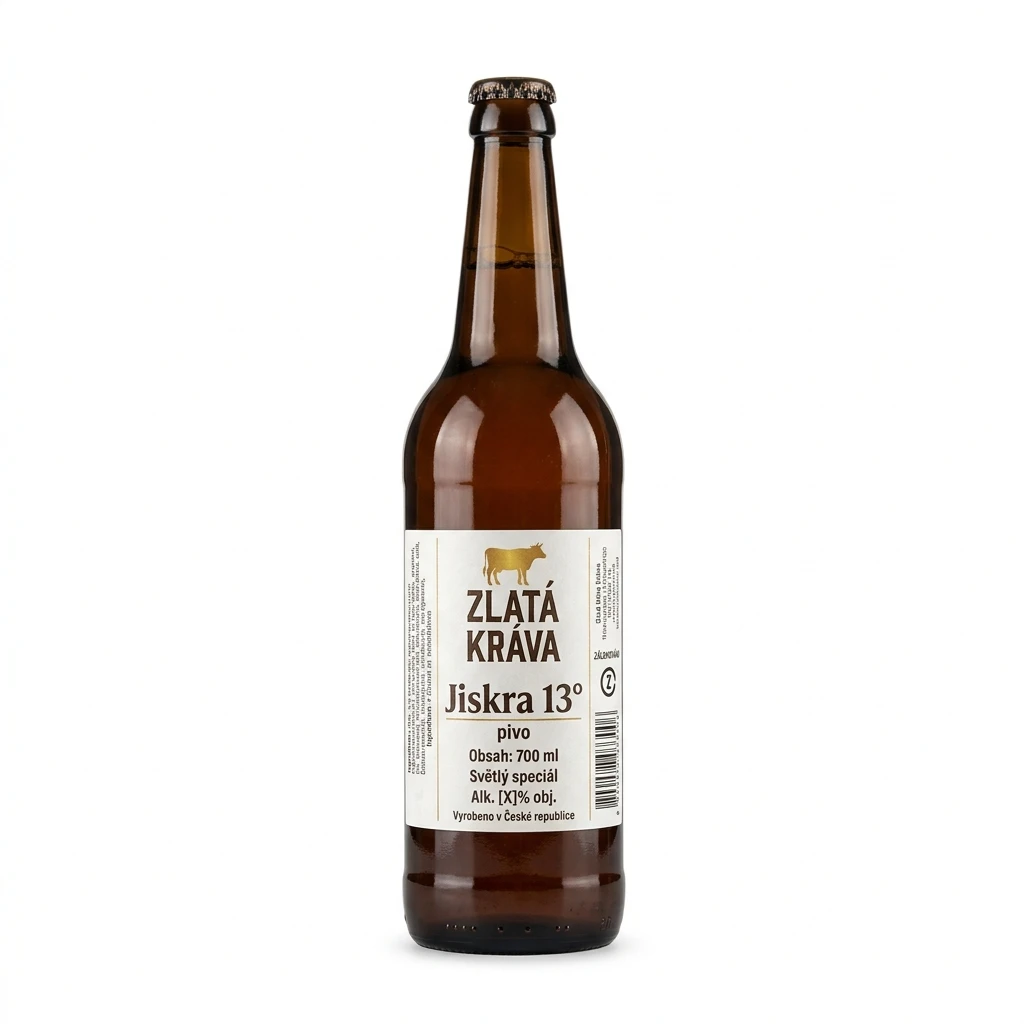 ZLATÁ KRÁVA Jiskra 13° pivo 700 ml