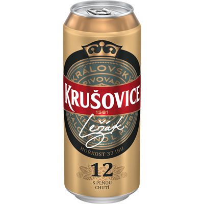 KRUŠOVICE Pivo světlý ležák 12° 24 x 500 ml plech