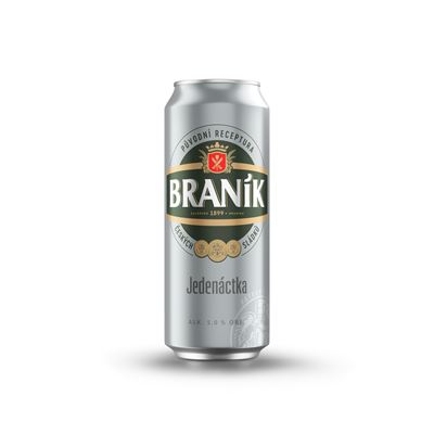 BRANÍK Světlý ležák pivo 11° 6 x 500 ml plech