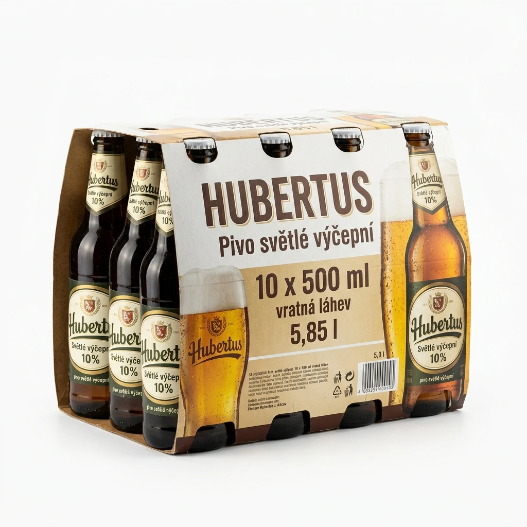 Hubertus Pivo světlé výčepní 10 x 500 ml vratná láhev