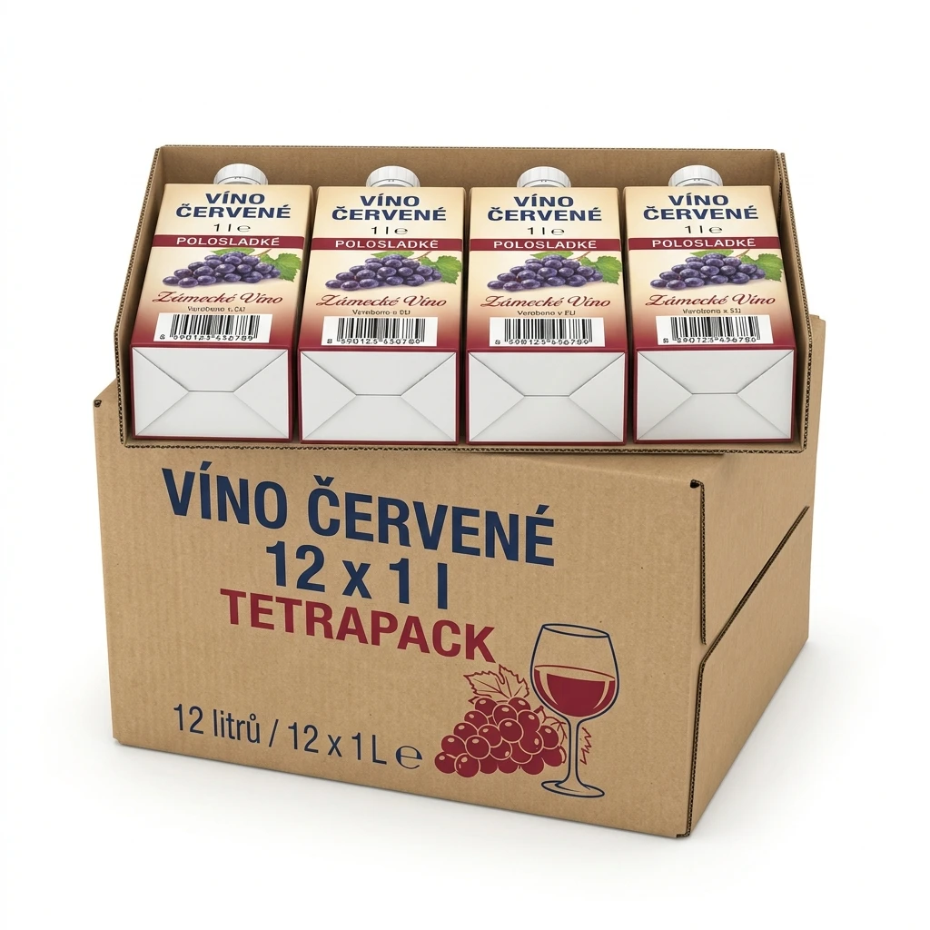 Víno červené 12 x 1 l tetrapack