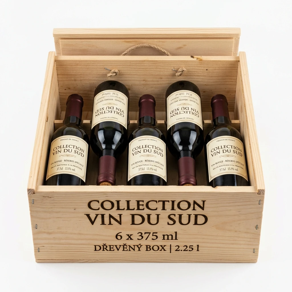Collection Vin du Sud 6 x 375 ml dřevěný box