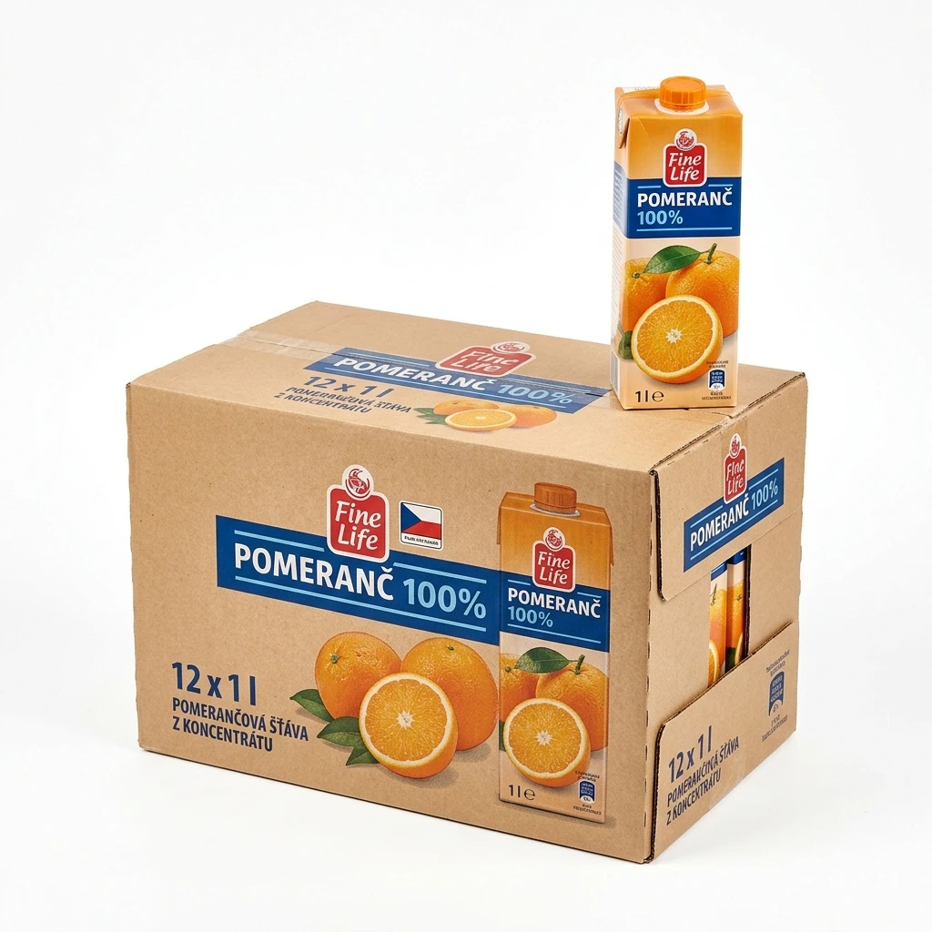 Fine Life pomeranč 100% 12 x 1 l