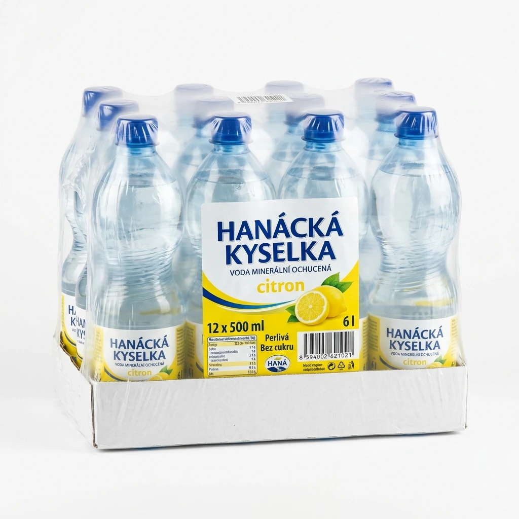 HANÁCKÁ KYSELKA Voda minerální ochucená citron 12 x 500 ml