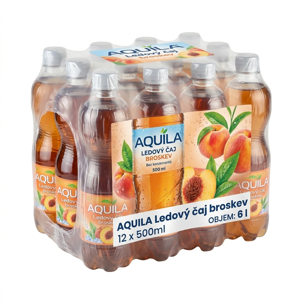 AQUILA Ledový čaj broskev 12 x 500 ml