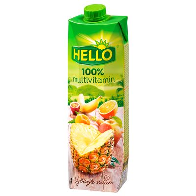 HELLO Multivitamin 100 % džus 12 x 1 l