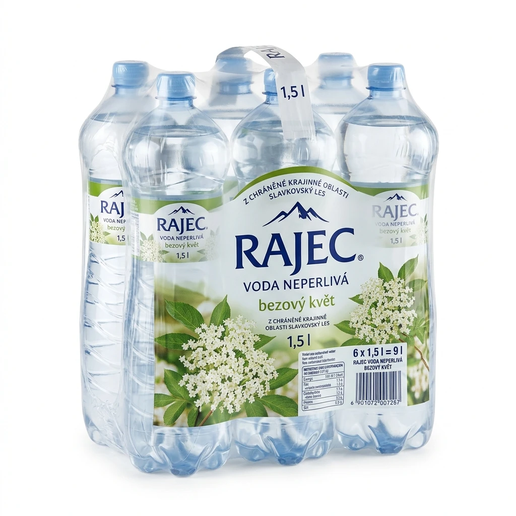RAJEC Voda neperlivá bezový květ 6 x 1,5 l PET