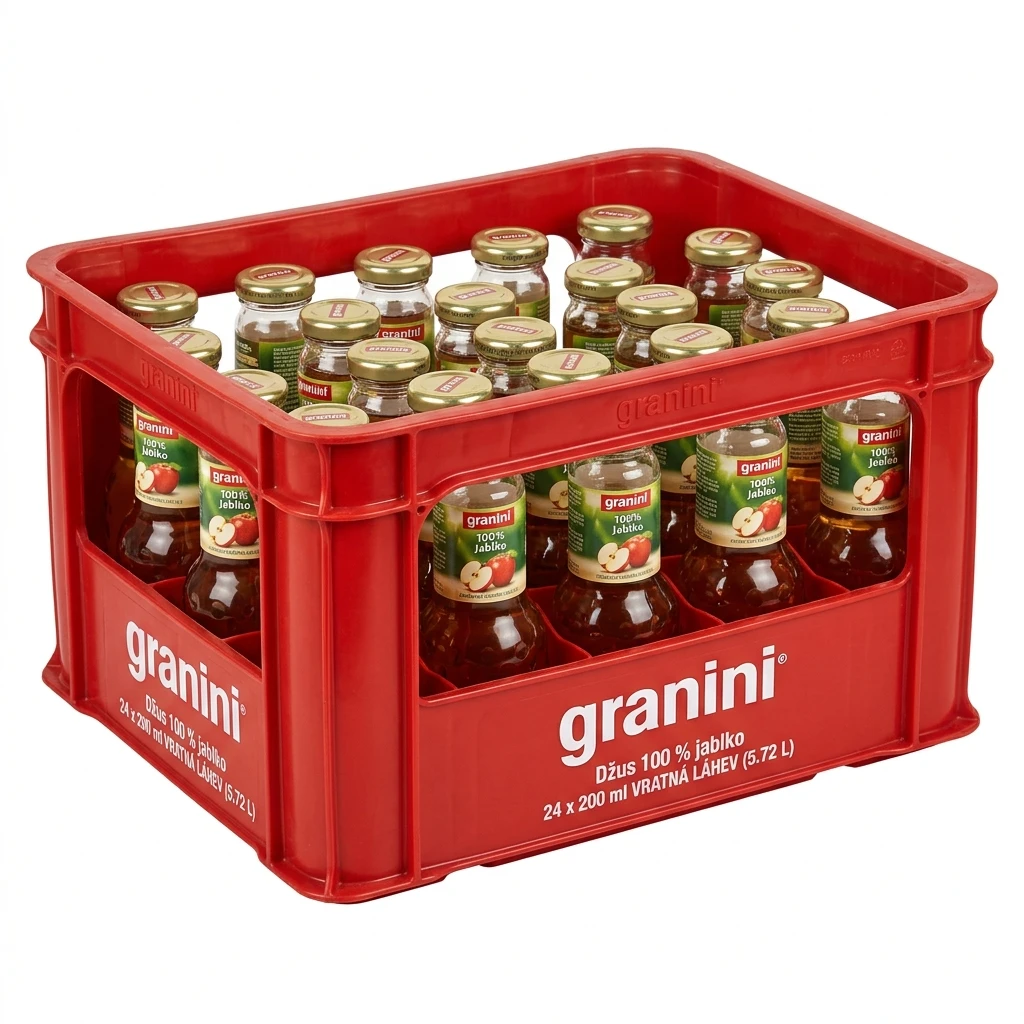 granini Džus 100 % jablko 24 x 200 ml vratná láhev