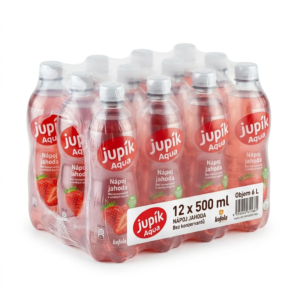 Jupík Aqua Nápoj jahoda 12 x 500 ml