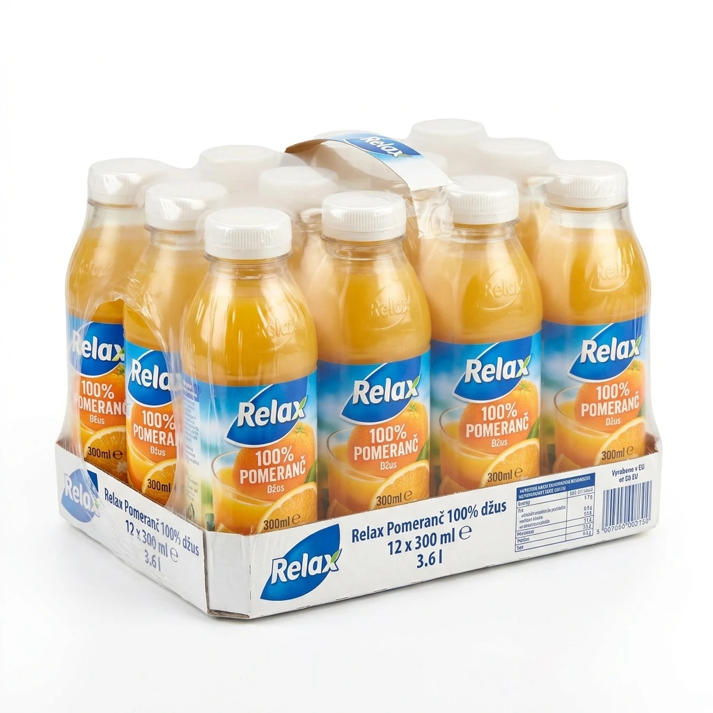 Relax Pomeranč 100% džus 12 x 300 ml PET