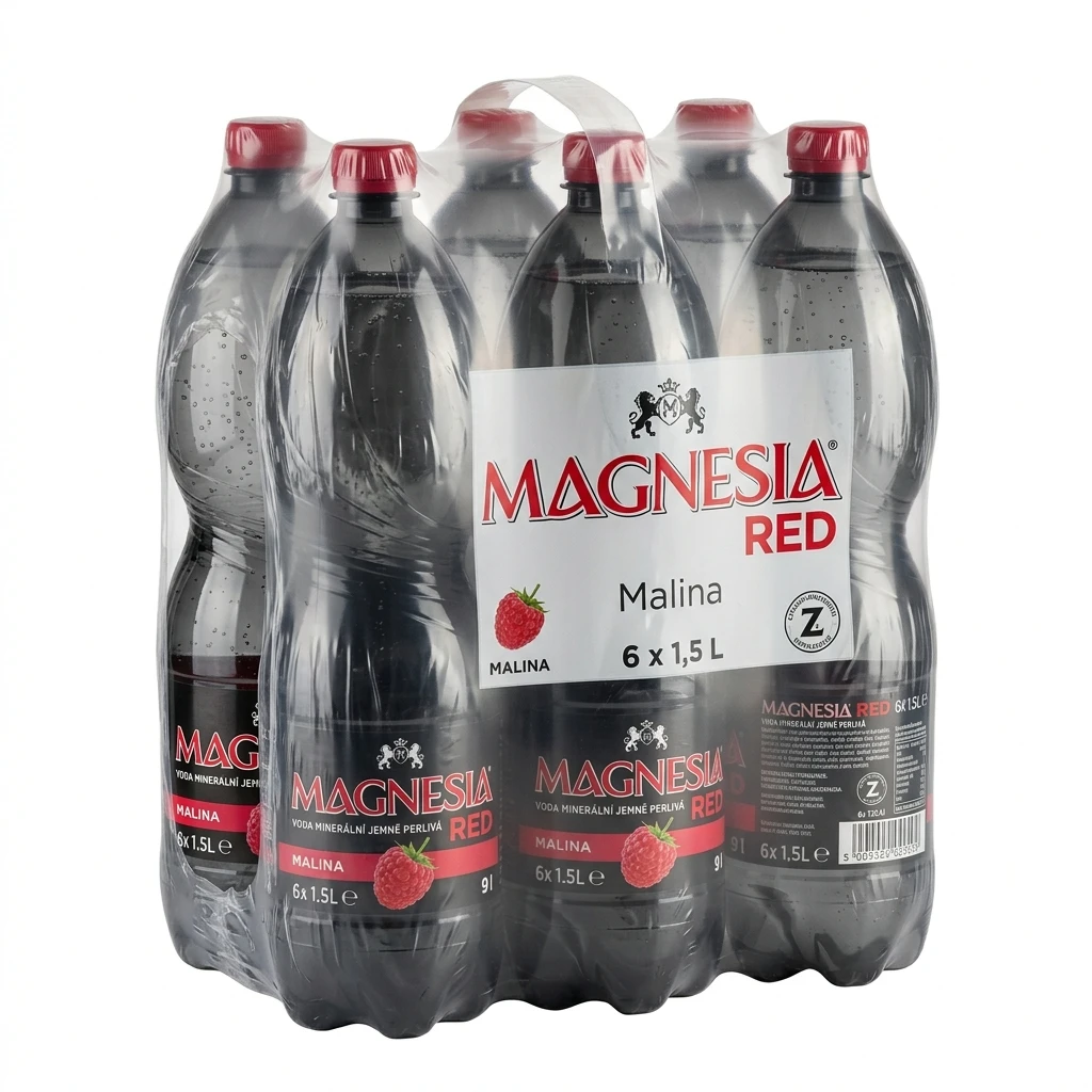 MAGNESIA RED Voda minerální jemně perlivá malina 6 x 1,5 l PET