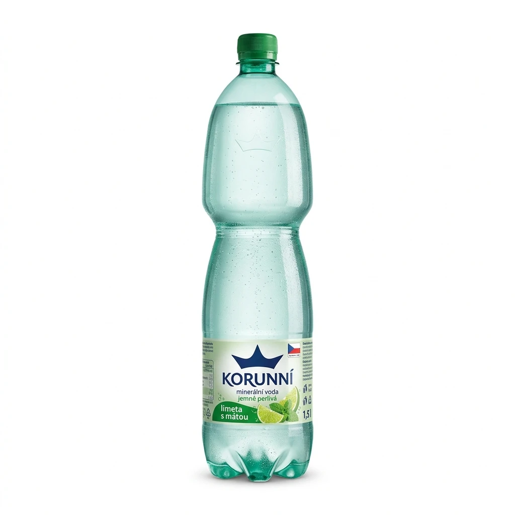 KORUNNÍ Voda minerální jemně perlivá limeta s mátou 6 x 1,5 l