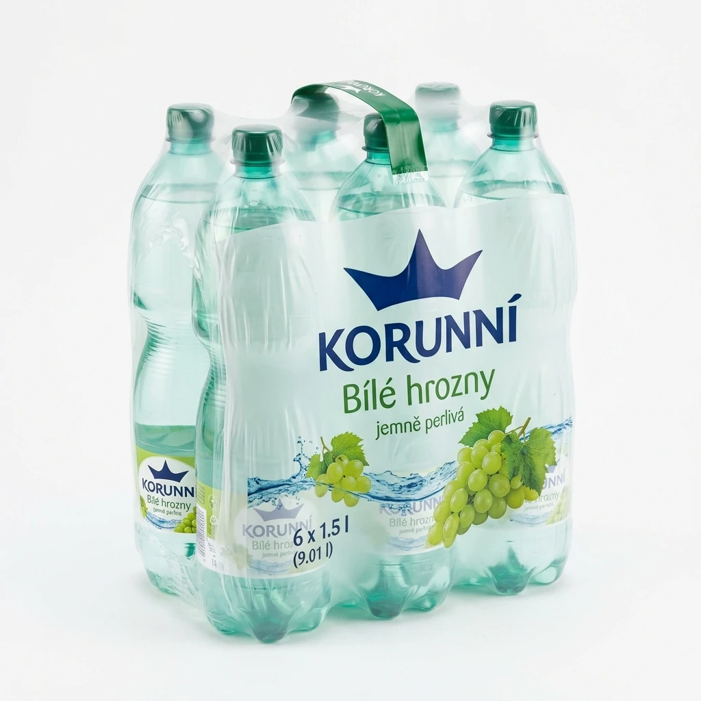 KORUNNÍ Ochucená Bílé hrozny jemně perlivá voda 6 x 1,5 l