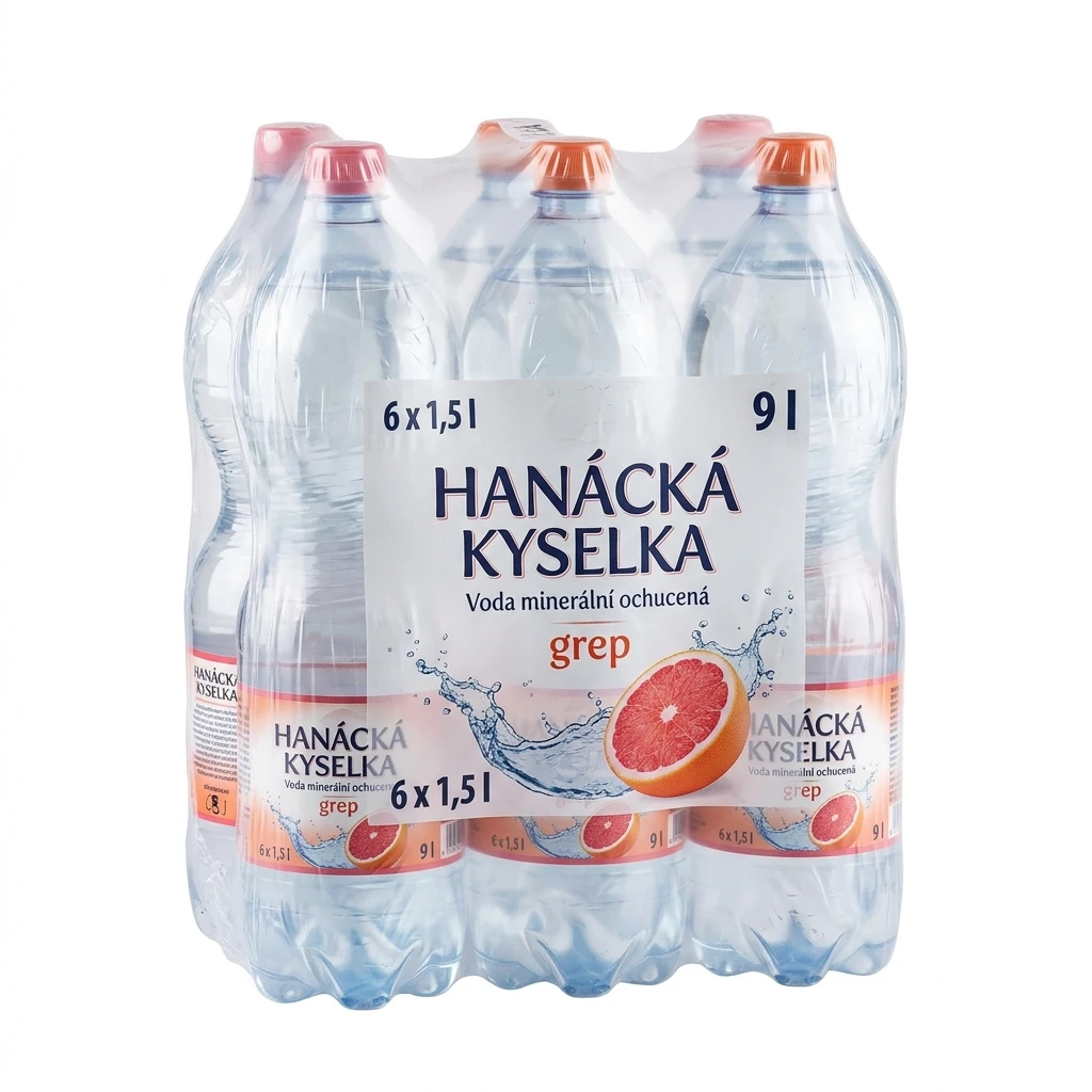 HANÁCKÁ KYSELKA Voda minerální ochucená grep 6 x 1,5 l