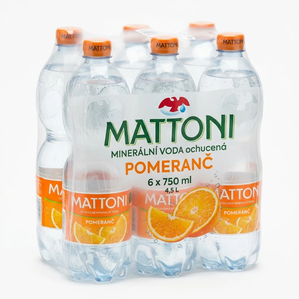 MATTONI Voda minerální ochucená pomeranč 6 x 750 ml