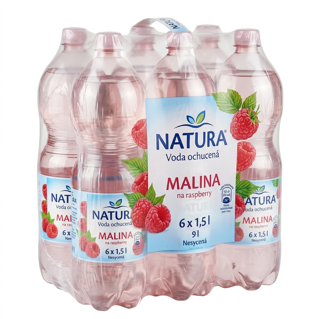 NATURA Voda ochucená malina 6 x 1,5 l