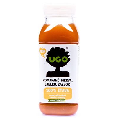 UGO Šťáva pomeranč+mrkev+jablko+zázvor CZ 250 ml PET