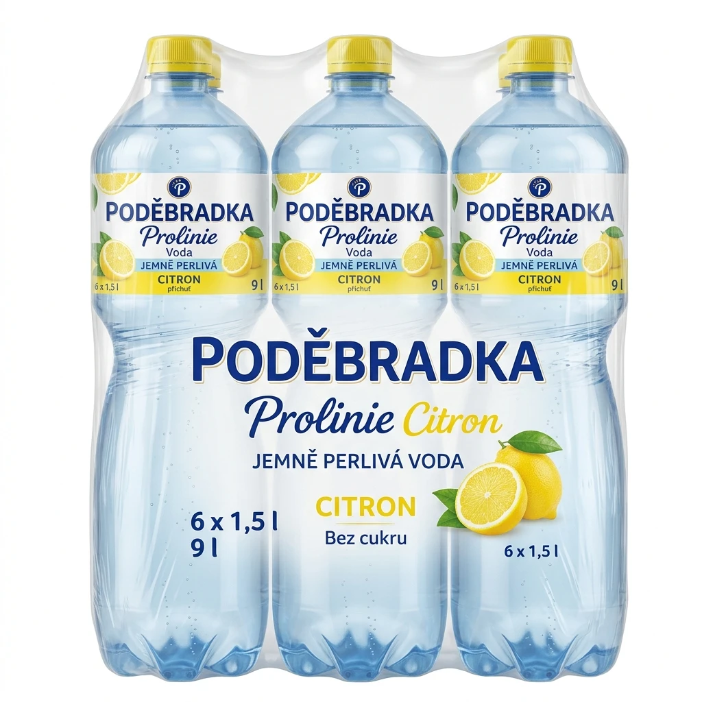 PODĚBRADKA Prolinie Voda jemně perlivá citron 6 x 1,5 l