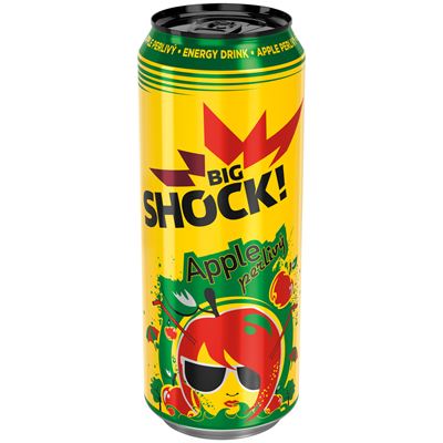 BIG SHOCK! Apple/jablko energetický nápoj 6 x 500 ml