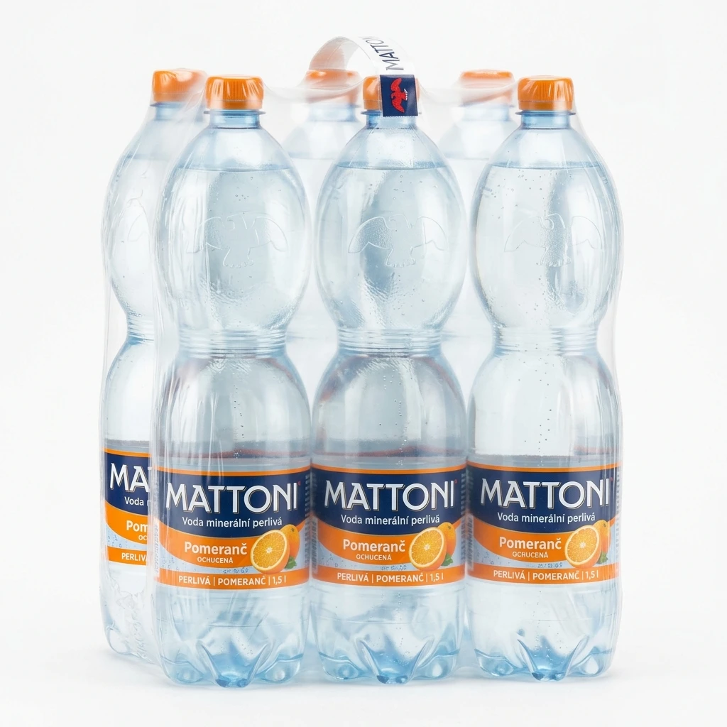 MATTONI Voda minerální perlivá pomeranč 6 x 1,5 l