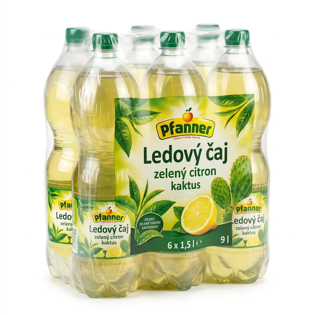Pfanner Ledový čaj zelený citron kaktus 6 x 1,5 l