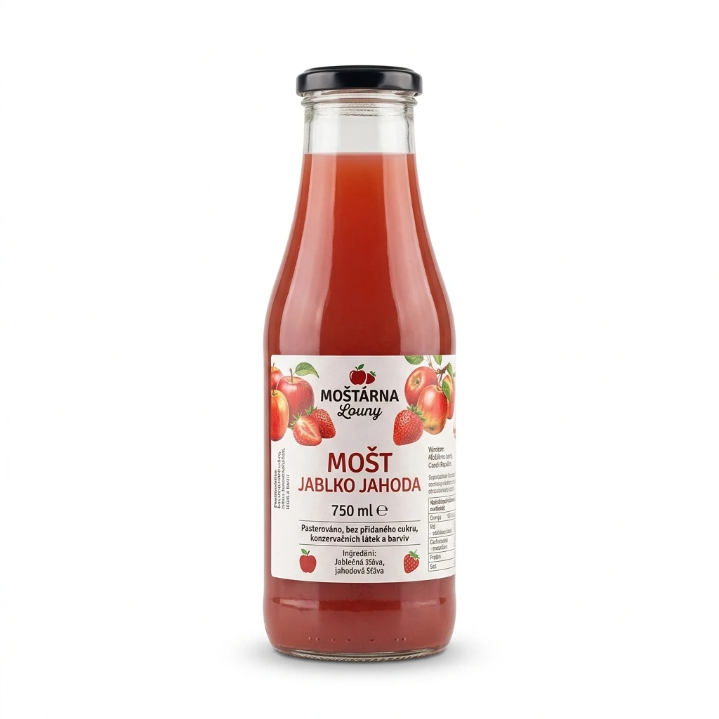 MOŠTÁRNA Louny Mošt jablko jahoda 750 ml