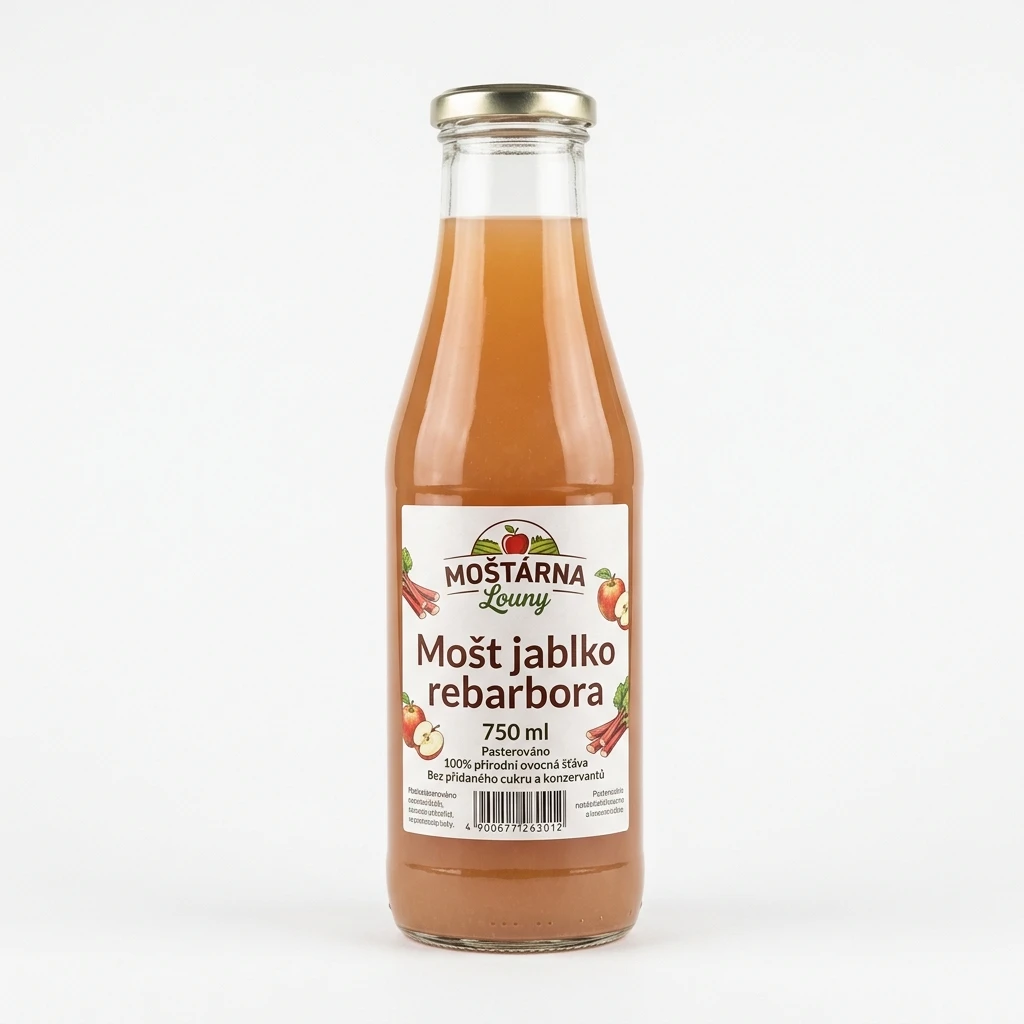 MOŠTÁRNA Louny Mošt jablko rebarbora 750 ml
