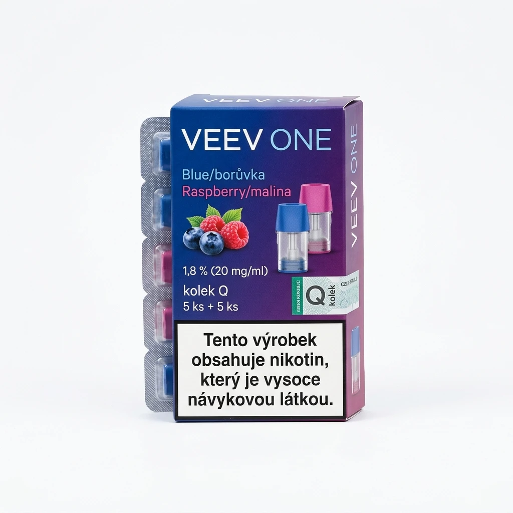 VEEV ONE Blue/borůvka Raspberry/malina 1,8 % kolek Q 5 ks