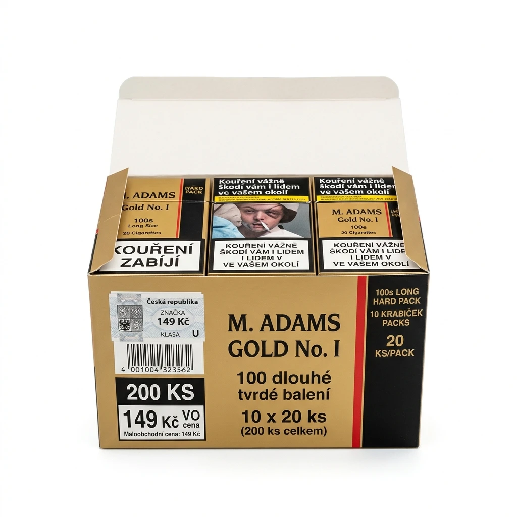 M. ADAMS Gold No. I 100 dlouhé tvrdé bal. 10 krab. 20 ks kolek U 149 Kč VO cena