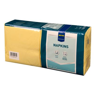 METRO PROFESSIONAL Ubrousky 2vrstvé 33 x 33 cm žluté 300 ks