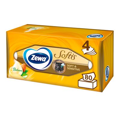 Zewa Almond&Aloe kapesníky 4vrstvé 80 ks box