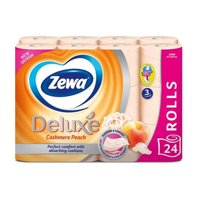 Zewa de luxe Cashmere peach toaletní papír 3vrstvý 19,3 m 24 ks
