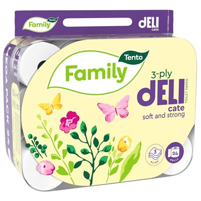 Tento Family Delicate Toaletní papír 3vrstvý 14 m 24 ks