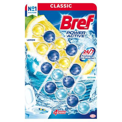 Bref Power Activ Lemon Ocean/citron oceán WC blok 4 x 50 g
