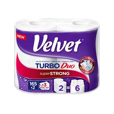 Velvet Turbo Duo Papírové utěrky 36,3 m 3vrstvé 2 ks