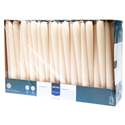 METRO PROFESSIONAL Svíčka 2 x 24 cm slonová kost 100 ks