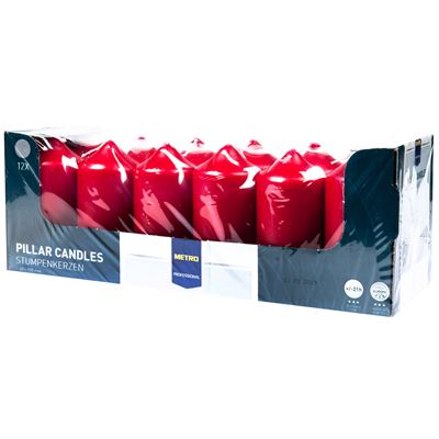 METRO PROFESSIONAL Svíčka 5 x 10 cm bordó 12 ks