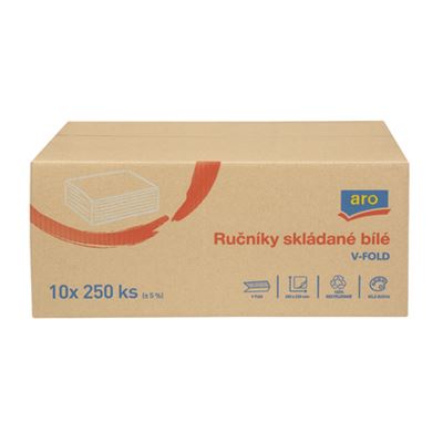 aro Ručníky skládané 1vrstvé bílé 10 x 250 ks