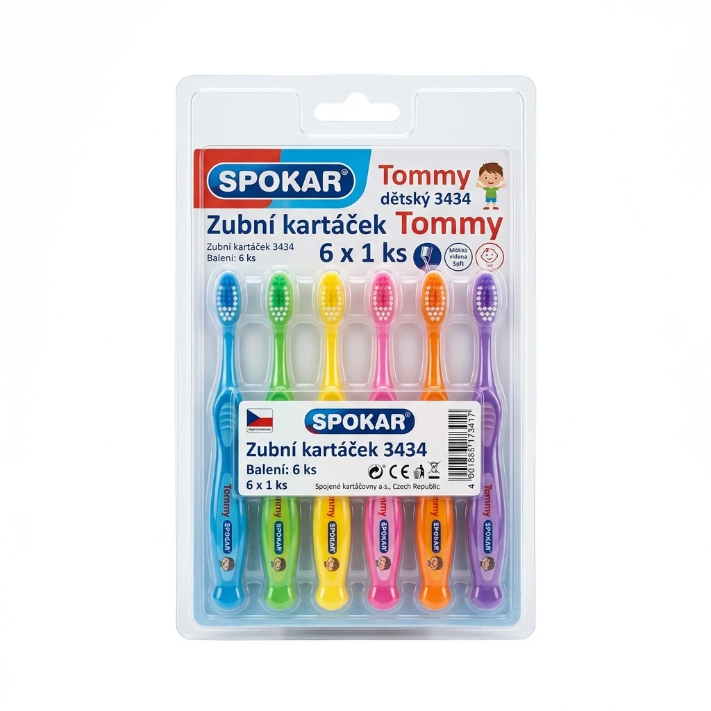 SPOKAR Zubní kartáček Tommy dětský 3434 6 x 1 ks