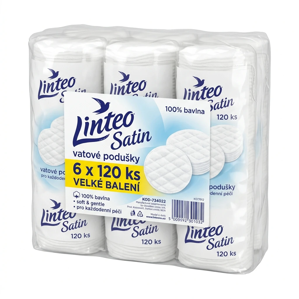 Linteo Satin vatové podušky 6 x 120 ks