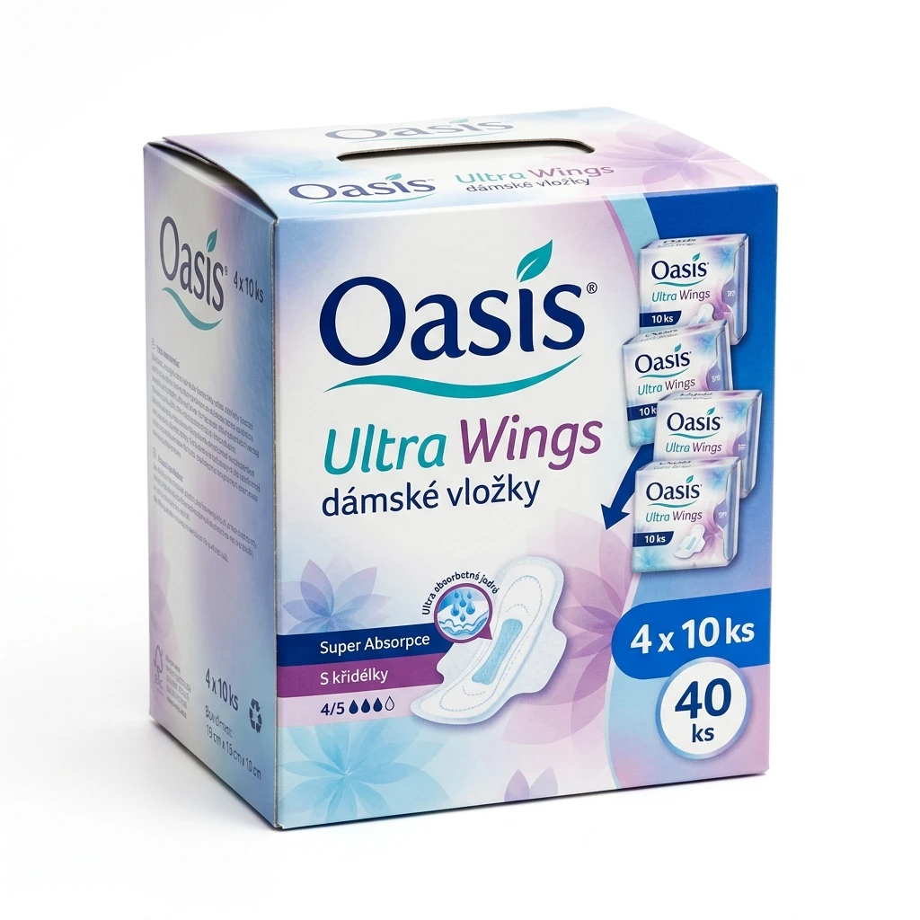 Oasis Ultra Wings dámské vložky 4 x 10 ks