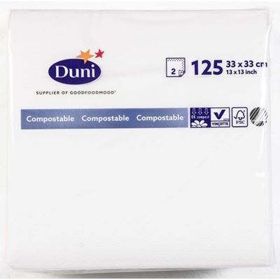 Duni Ubrousky 33 cm 2vrstvé bílé 125 ks