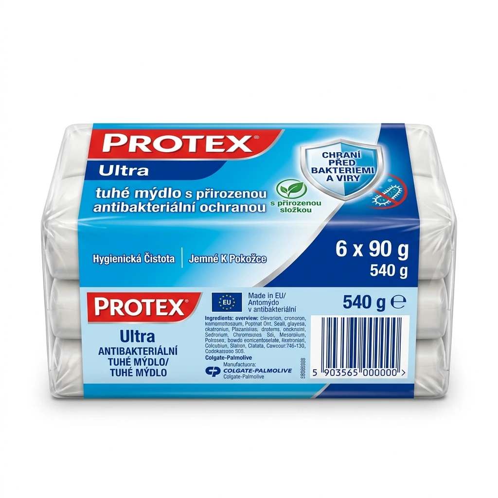 Protex Ultra tuhé mýdlo s přirozenou antibakteriální ochranou 6 x 90 g