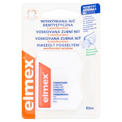 elmex Zubní nit voskovaná mentol 50 m 1 ks