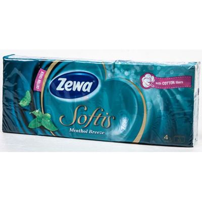 Zewa Softis Mentol kapesníky 4vrstvé 10 x 9 ks