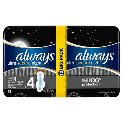 always Ultra Extra Night dámské vložky 12 ks