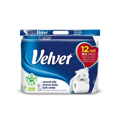 Velvet Toaletní papír bílý 3vrstvý 18,3 m 12 ks