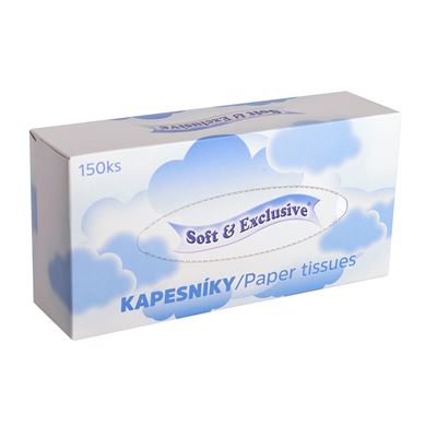 Kapesníky papírové Soft 2vrstvé 3 x (3 x 150 ks)